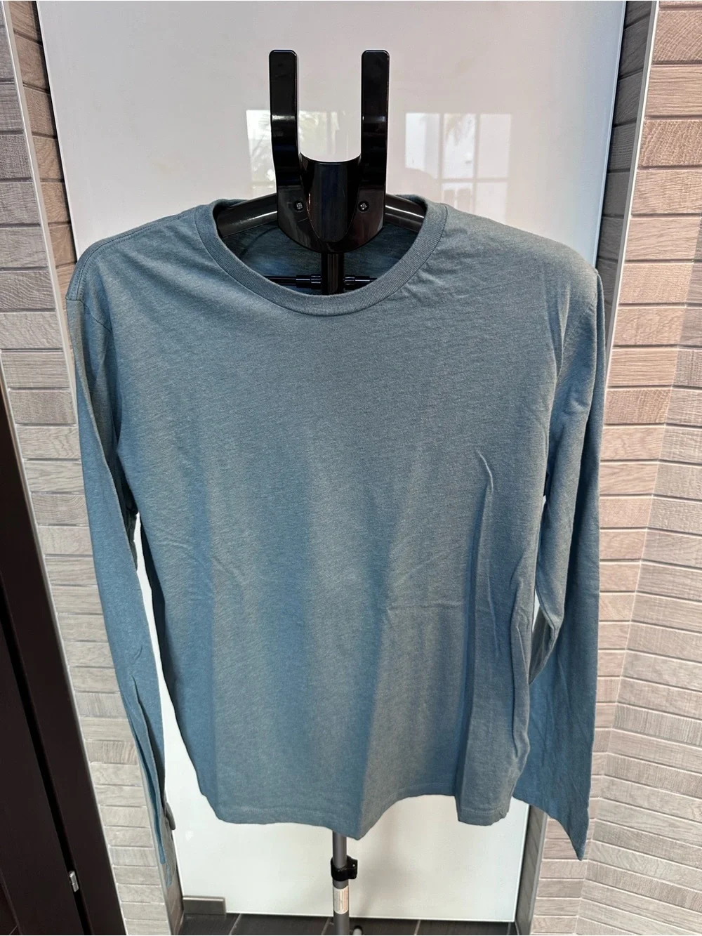 J. Crew Men's Long Sleeve Crewneck Tee in Dusty Blue